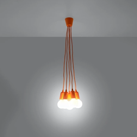 Lampa wisząca DIEGO 5 pomarańczowa