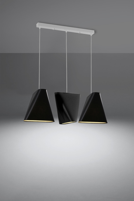 Żyrandol BLUM 3 czarny + 3x Żarówka LED E27 4000K Zimna 7,5W 650lm