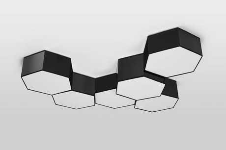 Plafon SUNDE 11 czarny + 2x Żarówka LED E27 3000K Ciepła 7,5W 620lm