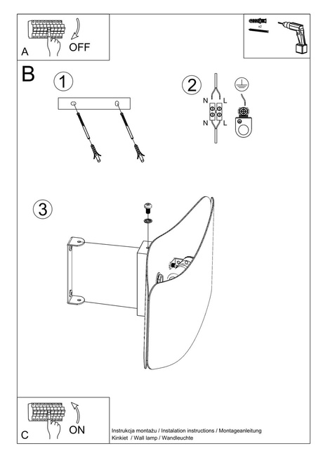 Kinkiet TILA 30 czarny + 1x Żarówka LED G9 3000K Ciepła 4,5W 510lm