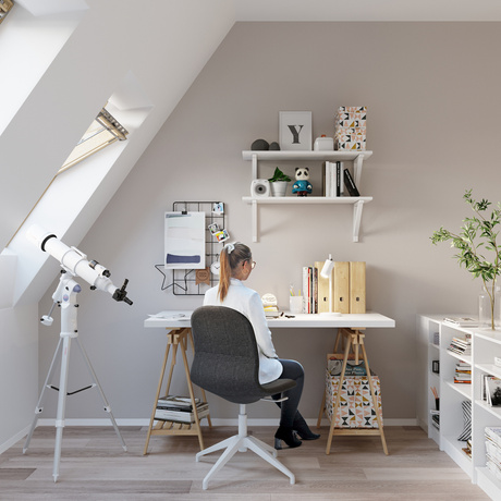 Lampa biurkowa RING biały + 1x Żarówka LED GU-10 3000K Ciepła 7W 620lm