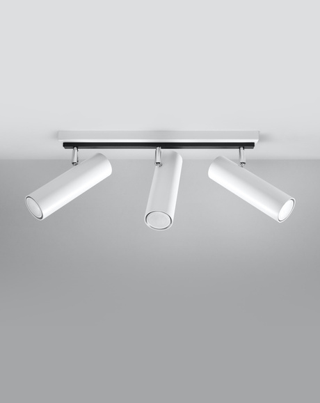 Plafon DIREZIONE 3 biały + 3x Żarówka LED GU-10 4000K Zimna 7W 630lm
