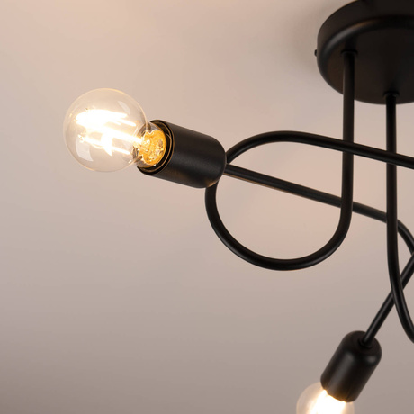 Żyrandol SUPEŁ 3 czarny = 3X Żarówka LED E27 3000K 7W 760lm