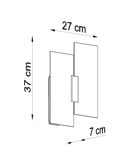 Kinkiet FABIANO + 2x Żarówka LED E27 4000K Zimna 7,5W 650lm