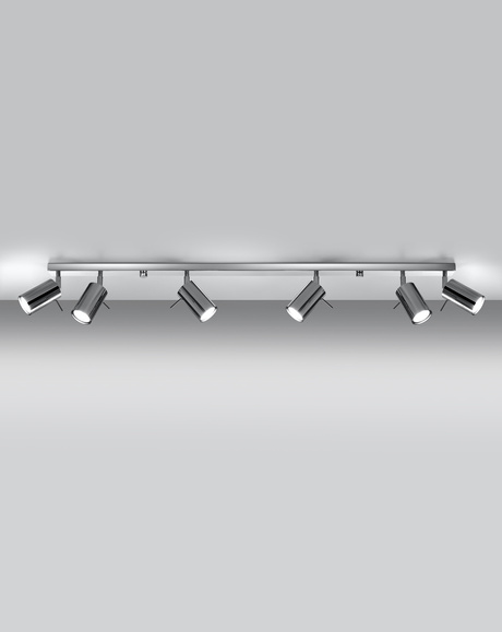 Plafon RING 6L chrom + 6x Żarówka LED GU-10 4000K Zimna 7W 630lm