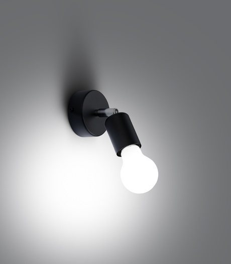 Kinkiet FORNES 1 czarny + 1x Żarówka LED E27 4000K Zimna 7,5W 690lm