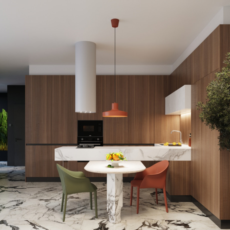 Lampa wisząca BILO ochra czerwona + 1x Żarówka LED E27 3000K 7W 760lm