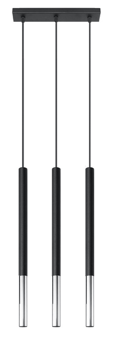 Lampa wisząca MOZAICA 3L czarny/chrom + 3x Żarówka LED G9 3000K Ciepła 4,5W 510lm