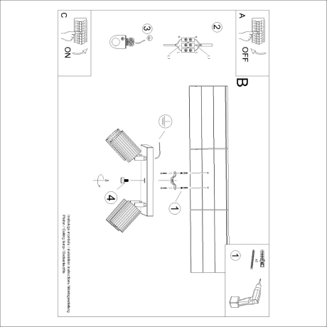 Plafon KARBON 4 złoty