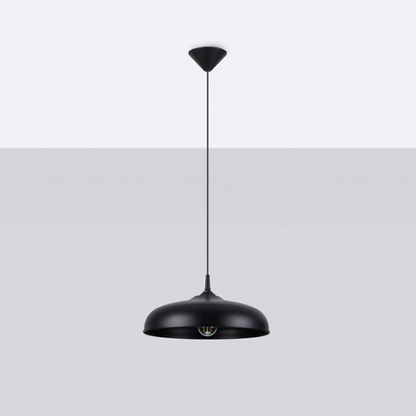 Lampa wisząca GINA czarna +1x Żarówka LED E27 3000K Ciepła 7,5W 620lm