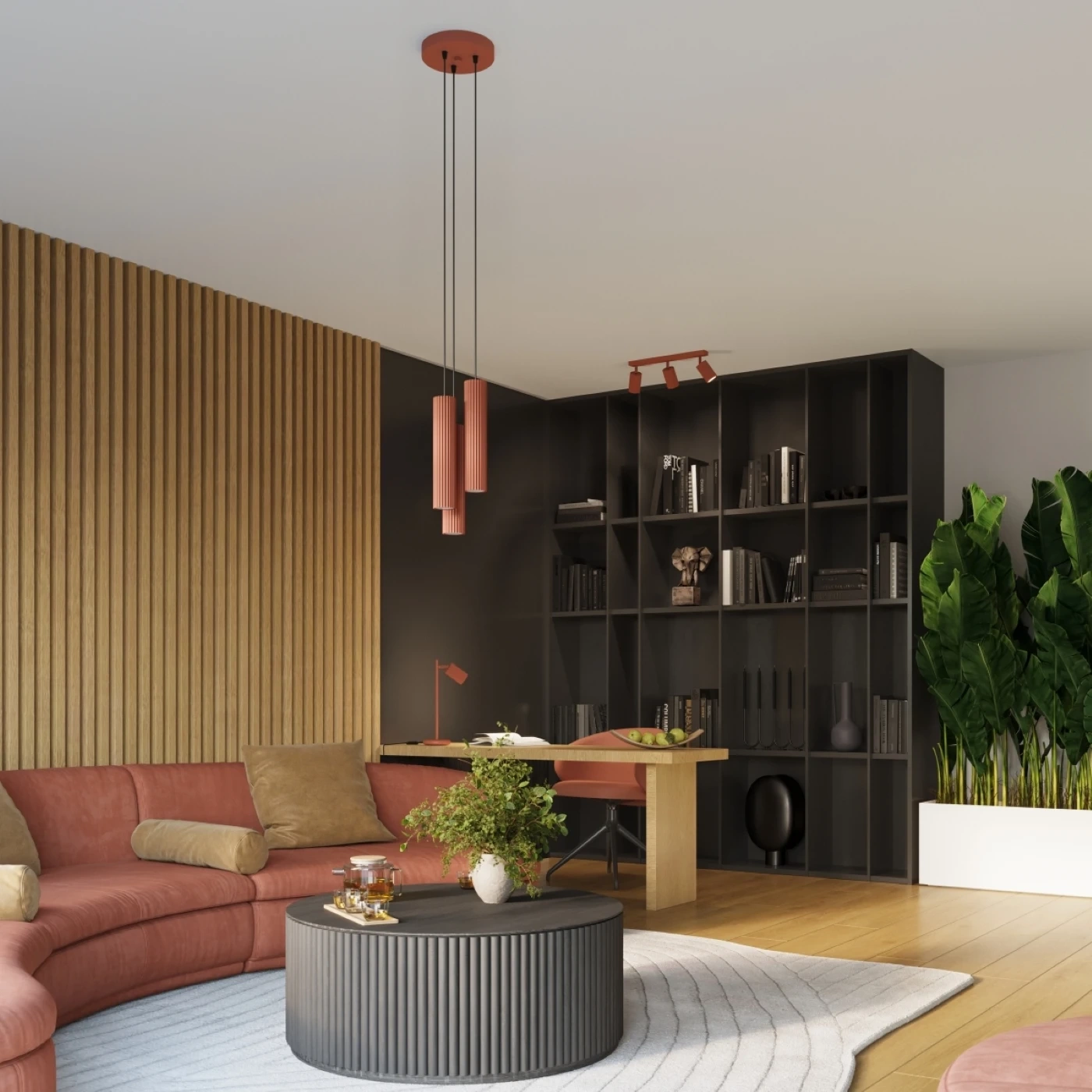 Plafon KARBON 3L ochra czerwona