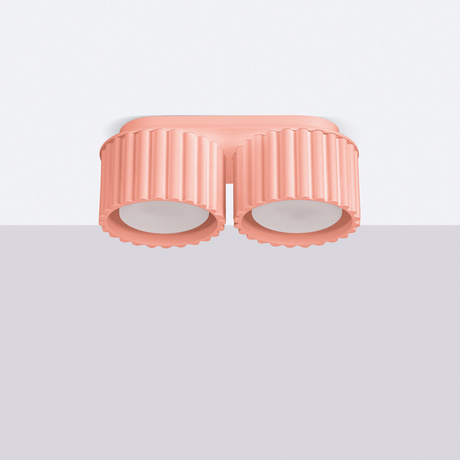 Plafon AURA 2 brzoskwiniowy Gx53 + 2X Żarówka LED GX53 4000K 8W 720lm