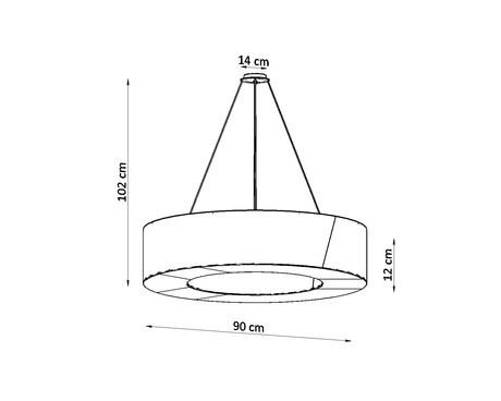 Żyrandol SATURNO SLIM 90 biały + 8x Żarówka LED E27 3000K Ciepła 7,5W 620lm