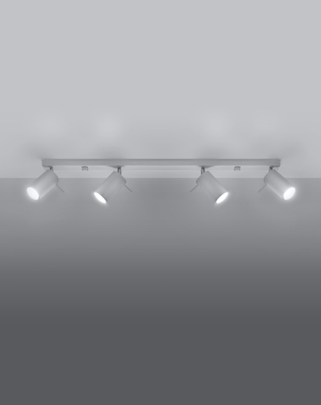 Plafon RING 4L biały + 4x Żarówka LED GU-10 3000K Ciepła 7W 620lm