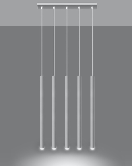 Lampa wisząca PASTELO 5 biały + 5x Żarówka LED G9 3000K Ciepła 4,5W 510lm