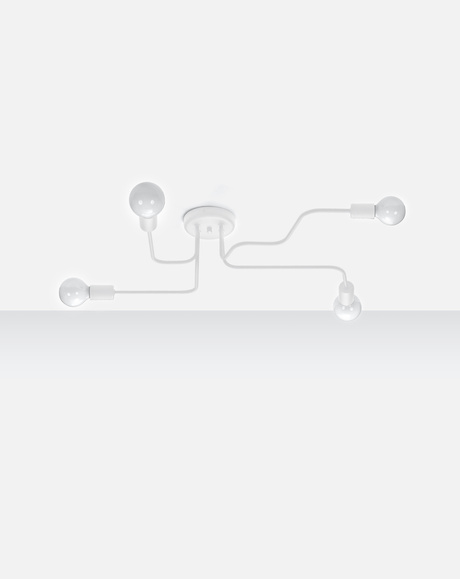 Żyrandol HECTOR 4 Biały + 4x Żarówka LED E27 3000K Ciepła 7,5W 620lm