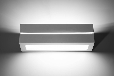 Kinkiet ceramiczny VEGA LINE biały + 1x Żarówka LED E27 3000K Ciepła 7,5W 620lm