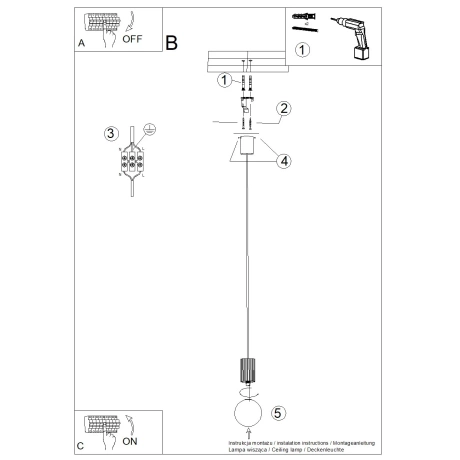 Lampa wisząca HALO 1 ochra czerwona