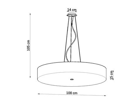 Żyrandol SKALA 100 czarny + 6x Żarówka LED E27 4000K Zimna 7,5W 650lm