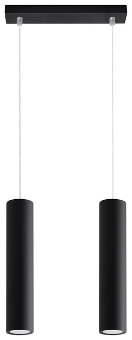 Lampa Wisząca LAGOS 2 czarny + 2x Żarówka LED GU-10 4000K Zimna 7W 630lm