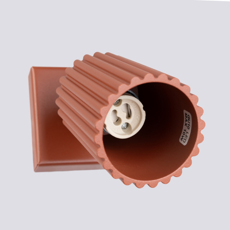 Kinkiet KARBON ochra czerwona + 1x Żarówka LED GU-10 3000K Ciepła 7W 510lm