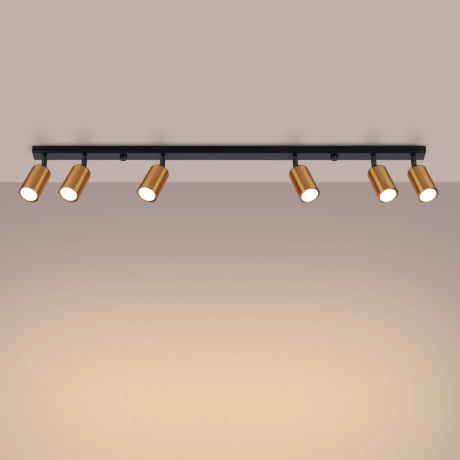 Plafon WINX 6L czarny/miedź