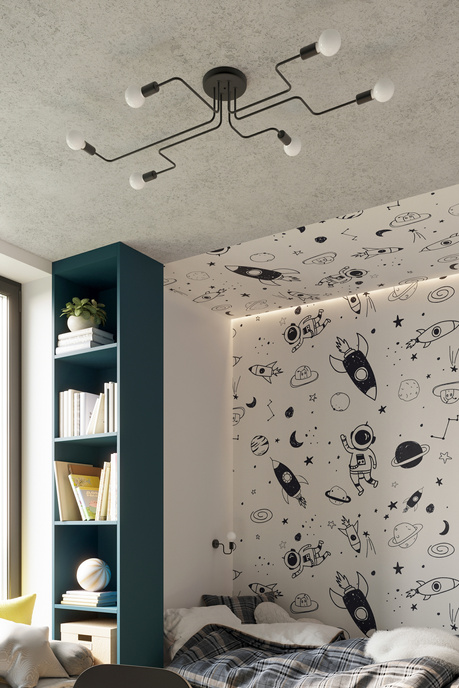 Kinkiet VECTOR czarny + 1X Żarówka LED E27 3000K 7W 760lm