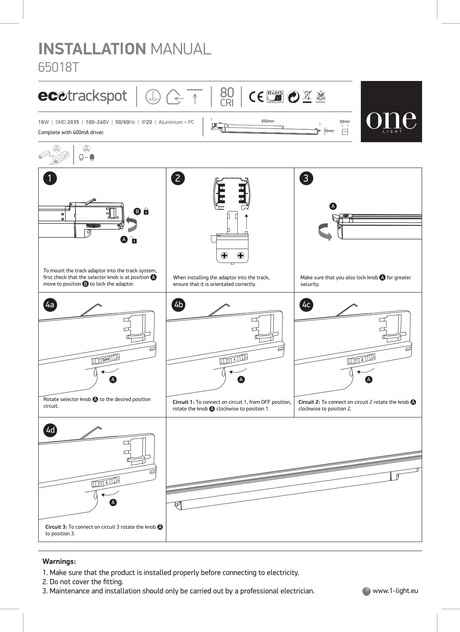 LUMO czarny LED 3000K-4000K-5000K 16W 1600lm