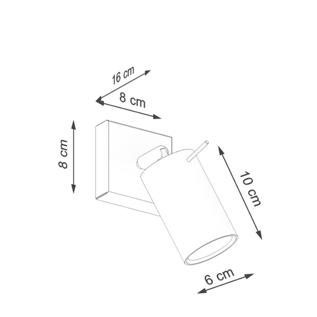 Kinkiet RING zielony oliwkowy + 1x Żarówka LED GU-10 3000K Ciepła 7W 510lm