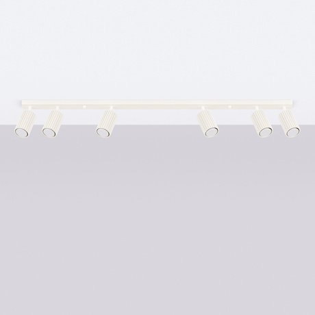 Plafon KARBON 6L beżowy + 6x Żarówka LED GU-10 4000K Zimna 7W 530lm