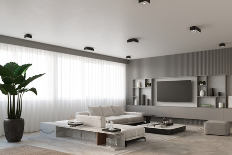 Plafon MONO 4 czarny + 4x Żarówka LED GU-10 3000K Ciepła 7W 620lm