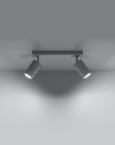 Plafon RING 2 biały + 2x Żarówka LED GU-10 4000K Zimna 7W 630lm