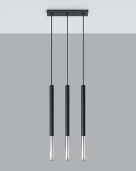 Lampa wisząca MOZAICA 3L czarny/chrom + 3x Żarówka LED G9 3000K Ciepła 4,5W 510lm