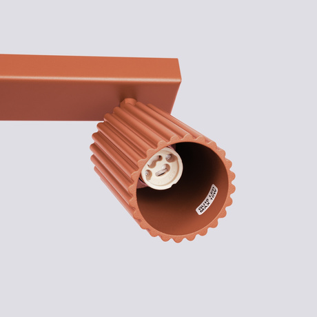 Plafon KARBON 4L ochra czerwona + 4x Żarówka LED GU-10 4000K Zimna 7W 530lm