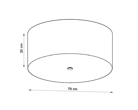 Plafon OTTO 70 czarny + 6x Żarówka LED E27 3000K Ciepła 7,5W 620lm