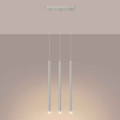 Lampa wisząca PASTELO 3 beżowa + 3x Żarówka LED G9 4000K Zimna 4,5W 460lm