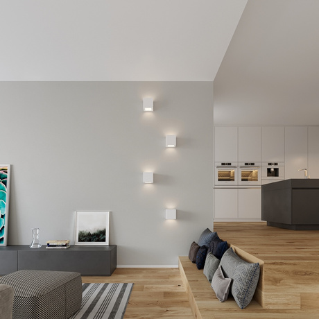 Kinkiet ceramiczny LEO biała + 1x Żarówka LED E27 3000K Ciepła 7,5W 620lm