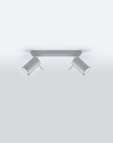 Plafon RING 2 szary + 2x Żarówka LED GU-10 3000K Ciepła 7W 620lm