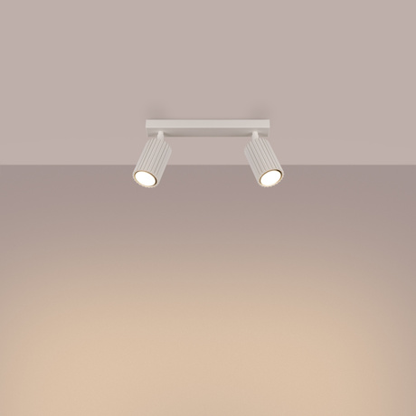 Plafon KARBON 2 beżowy + 2x Żarówka LED GU-10 4000K Zimna 7W 530lm