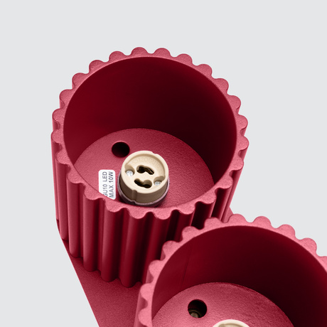 Plafon AURA 2 burgund GU10 + 2x Żarówka LED GU-10 3000K Ciepła 7W 510lm