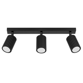 Plafon KARBON 3L czarny + 3x Żarówka LED GU-10 4000K Zimna 7W 530lm