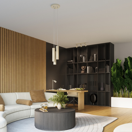 Kinkiet KARBON 10 beżowy + 1x Żarówka LED GU-10 3000K Ciepła 7W 510lm