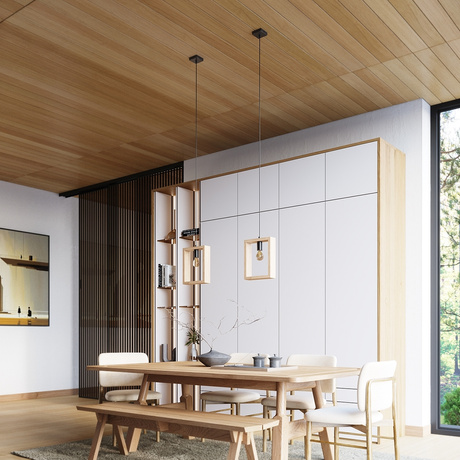 Lampa wisząca ARIES naturalne drewno + 1x Żarówka LED E27 4000K Zimna 7,5W 690lm