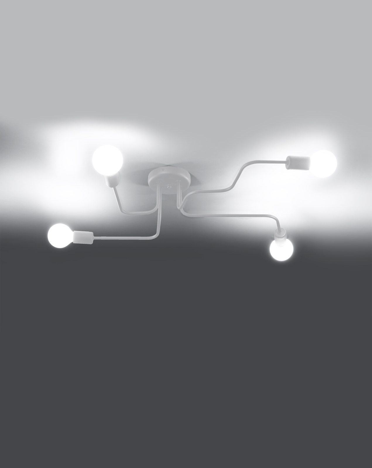 Żyrandol HECTOR 4 Biały + 4x Żarówka LED E27 4000K Zimna 7,5W 650lm