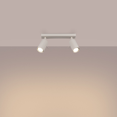 Plafon RING 2 beżowy +2x Żarówka LED GU-10 3000K Ciepła 7W 510lm