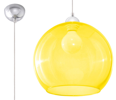 Lampa wisząca BALL żółta + 1x Żarówka LED E27 3000K Ciepła 7,5W 620lm