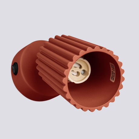 Kinkiet KARBON ochra czerwona z włącznikiem + 1x Żarówka LED GU-10 4000K Zimna 7W 530lm