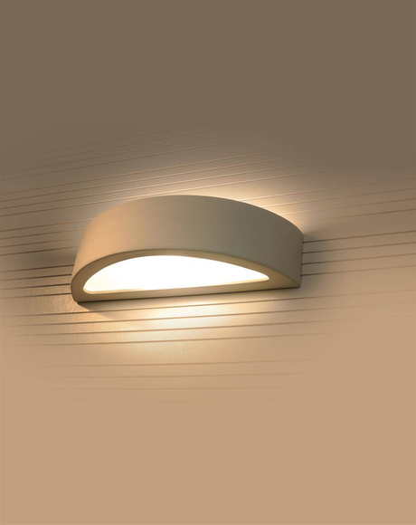 Kinkiet ceramiczny ATENA biały + 1x Żarówka LED E27 4000K Zimna 7,5W 650lm
