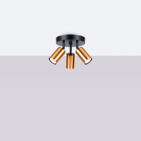 Plafon WINX 3P czarny/miedź