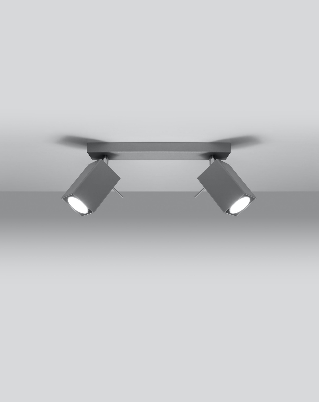 Plafon MERIDA 2 szary + 2x Żarówka LED GU-10 3000K Ciepła 7W 620lm